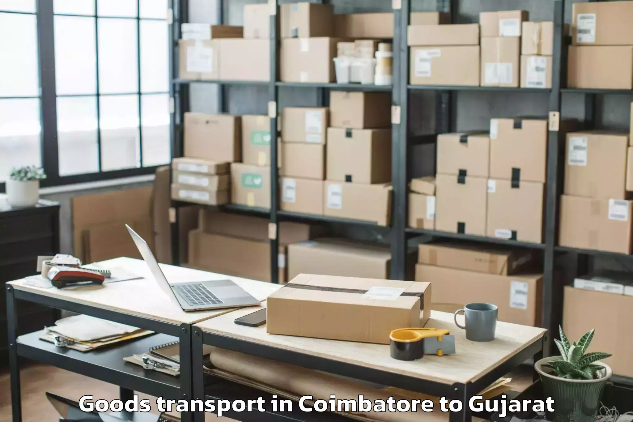 Reliable Coimbatore to Gujarat National Law Universit Goods Transport